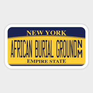 African Burial Ground National Monument license plate Sticker